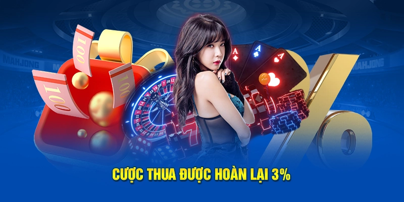 Cược thua được hoàn lại 3%